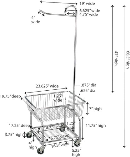 Household Essentials 6028-1 Rolling Laundry Cart - Image 2