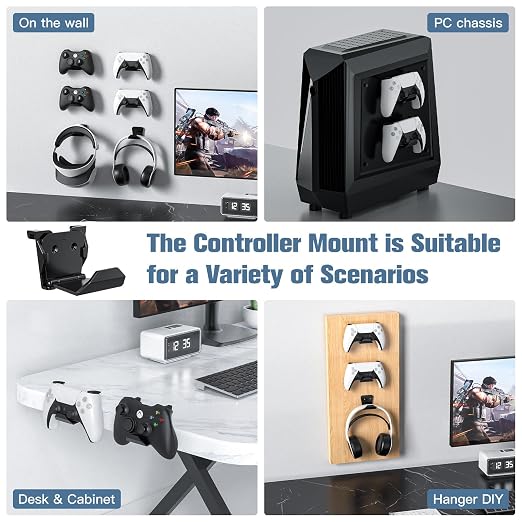 KUNSLUCK 6 Pack Controller Wall Mount – Universal Game Controller Holder - Image 6