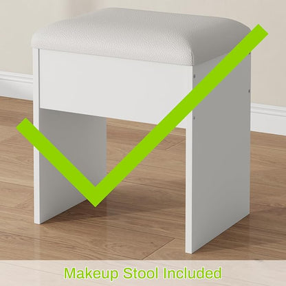 ONME Fluted Makeup Vanity Desk - Image 7