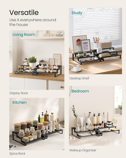 SONGMICS Display Risers, 3-Tier Cupcake Stand Holder, Spice Rack, Shelf Risers - Image 5