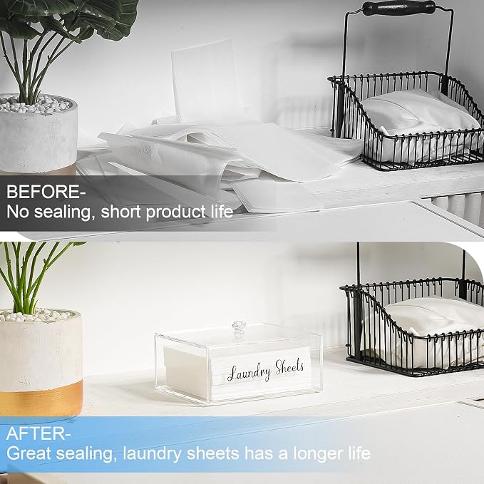 VOTLEVT Acrylic Laundry Detergent Sheets Holder, Laundry Sheets Holder - Image 3