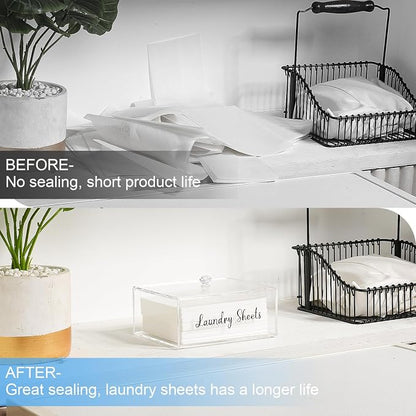 VOTLEVT Acrylic Laundry Detergent Sheets Holder, Laundry Sheets Holder - Image 3