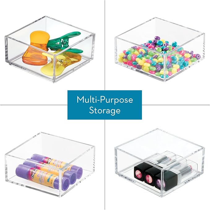 iDesign Clarity Plastic Drawer Organizer, - Image 3