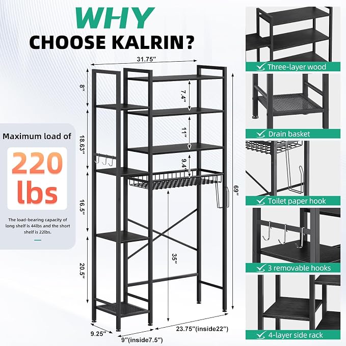 8-Tier Over The Toilet Storage - Image 2