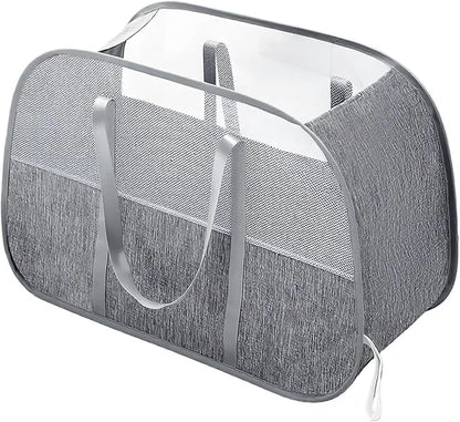 Large Collapsible Laundry Hamper, Breathable Mesh Design, Sturdy Steel Frame - Image 9