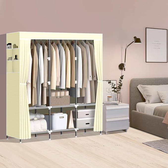 LOKEME Wardrobe Closet, Steel Pipe Diameter 19mm, Portable Closet - Image 2