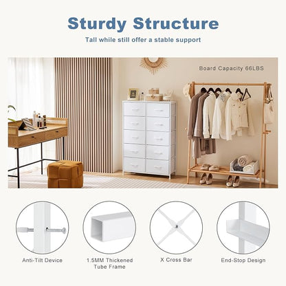 DUMOS 10 Drawer Dresser for Bedroom, Storage Organizer Chest of Drawers | Wide - Image 7