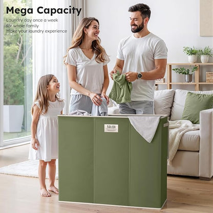 SOLEDI 180L 3-Section Laundry Hamper - Image 2
