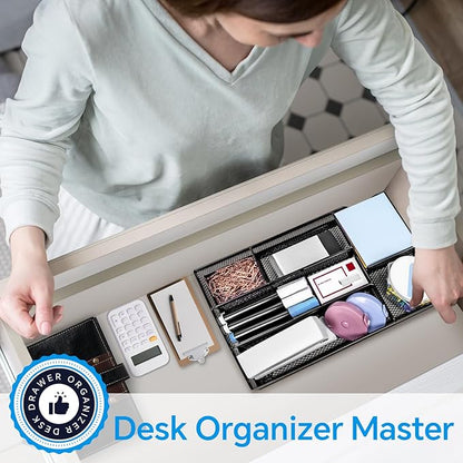 Desk Drawer Organizer, Office Drawer Divider Organizer Tray - Image 6