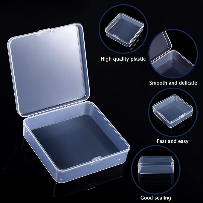Jetec 18 Pieces Mini Plastic Clear Beads Storage Containers Box - Image 3