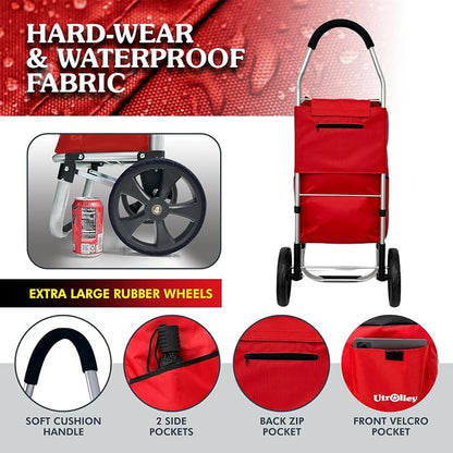 Ultra-Lightweight Red Foldable Shopping Cart - Image 4
