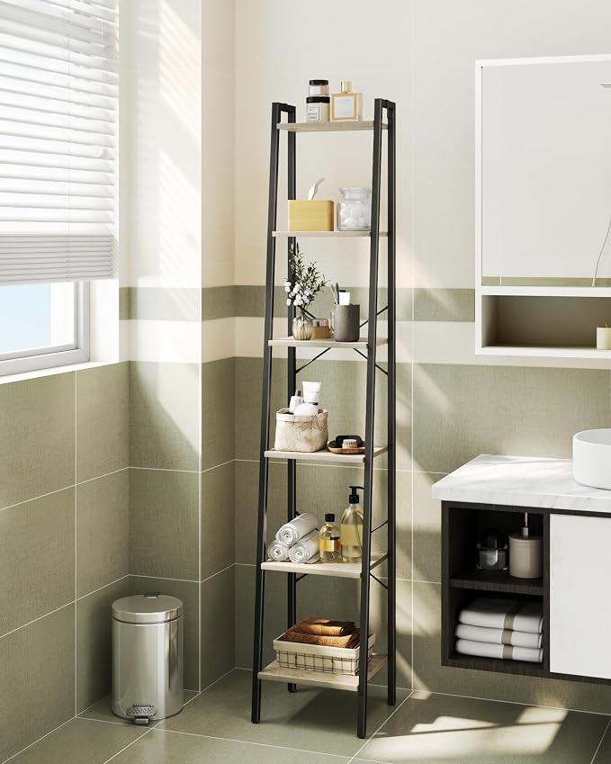Hzuaneri Ladder Shelf, Freestanding Corner Storage Shelf | Bookcase - Image 7