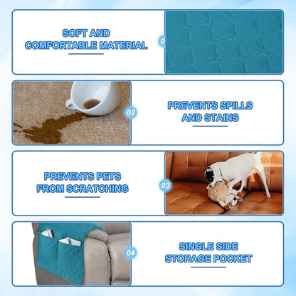 uxcell 3 PCS Armrest Covers, Couch Arm Cover Furniture Protect Slide Recliner - Image 3