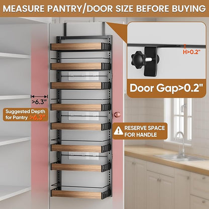 POKIPO 8 Tier Over The Door Pantry Organizer, 2 IN 1 Wall Mount or Hanging - Image 3