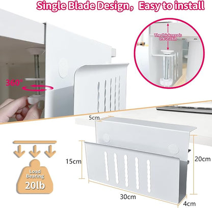 Desk Side Storage, Under Desk Storage, No Drill Steel Hanging Desk Organizer - Image 3