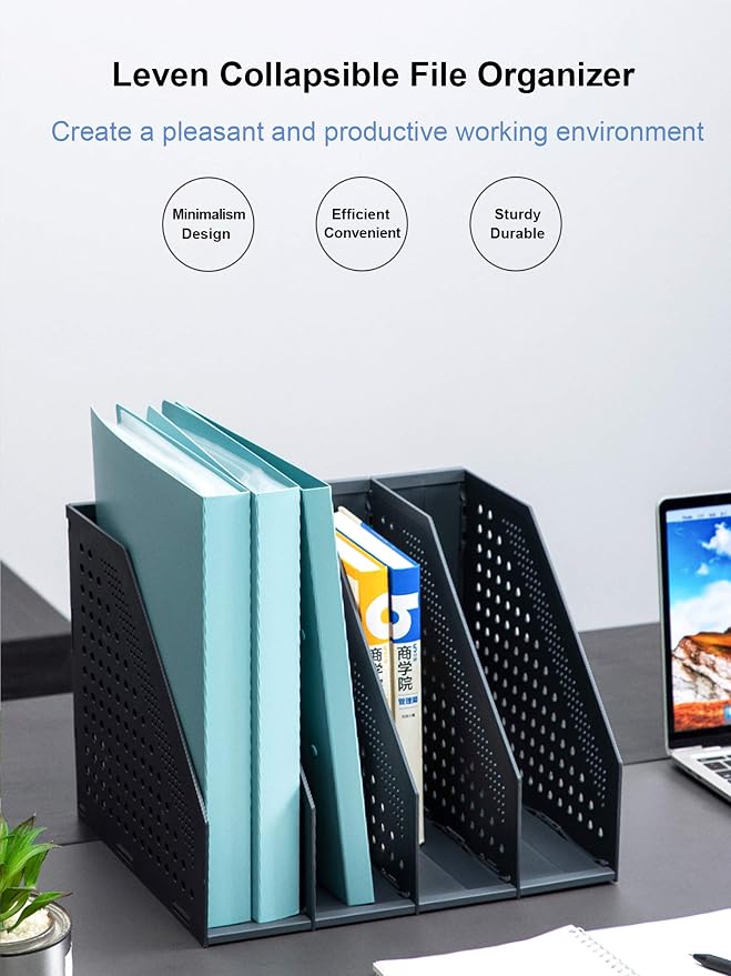 Leven Collapsible Magazine File Holder/Desk Organizer - Image 4