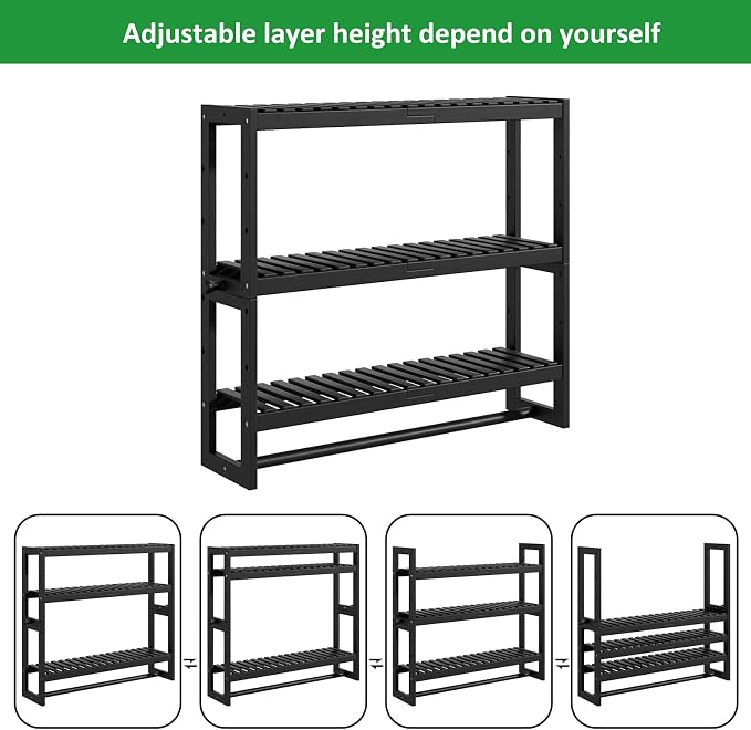 RRX Bathroom Shelf Storage Organizer, Shelf 3-Tier Adjustable Layer, - Image 7