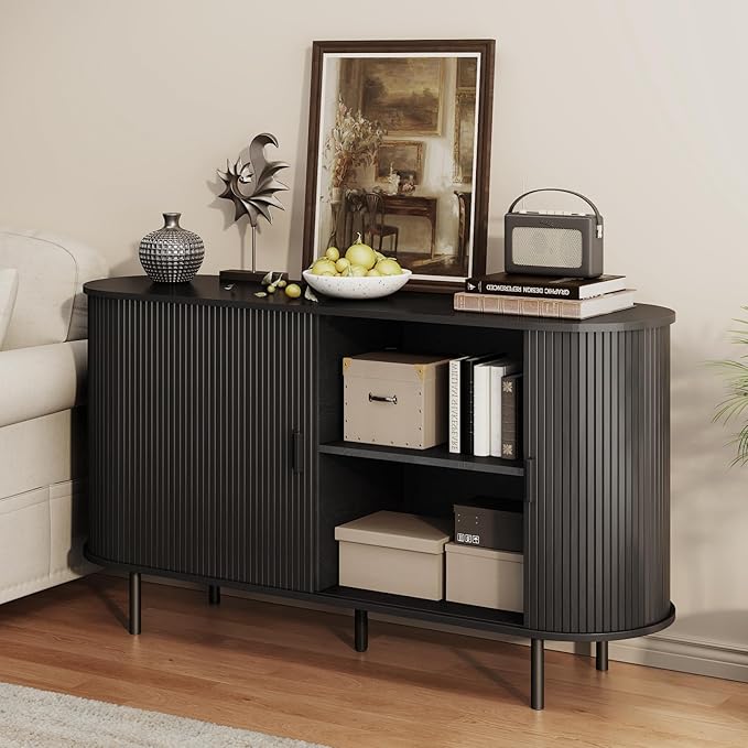 Buffet Sideboard Cabinet with Storage, Modern Accent Coffee Bar Console Table - Image 6
