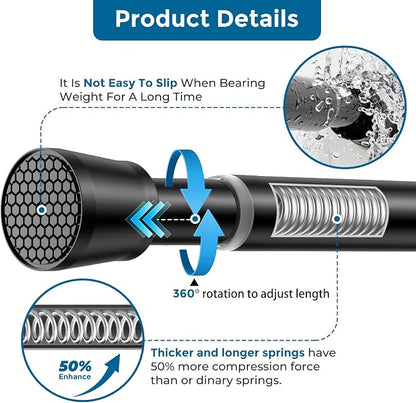 AIZESI 4Pack Tension Curtain Rod 28-48 Inch No Drilling Adjustable, No Slip - Image 3