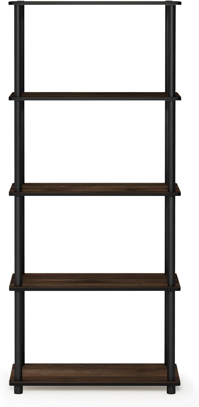 Furinno TURN-N-TUBE Storage Shelves, 5-Tier Book Shelf, Corner Shelf, Toolless - Image 7
