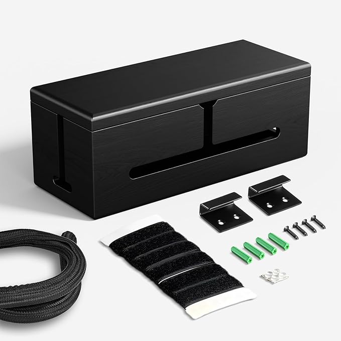 Large Cable Management Box-Stylish Wire Organizer, Wire Concealer and Wire by Homebliss