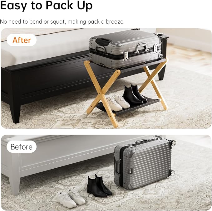 HITNET Luggage Rack 2 Pack, Folding Suitcase Stand - Image 6
