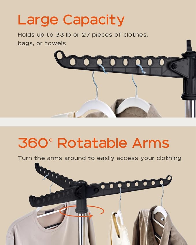 CASAMAYA Clothes Drying Rack Foldable, 59 inch Tripod Laundry Drying Rack Indoor - Image 4
