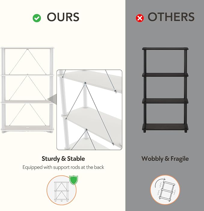 Homes: Inside + Out Apexa Modern 4-Cube Ladder Shelving Units, Collectibles - Image 6