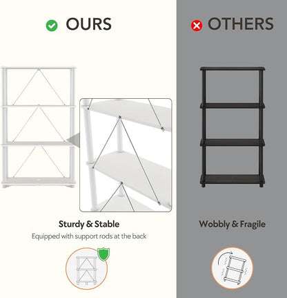 Homes: Inside + Out Apexa Modern 4-Tier Wide Shelving Units, Collectibles - Image 6