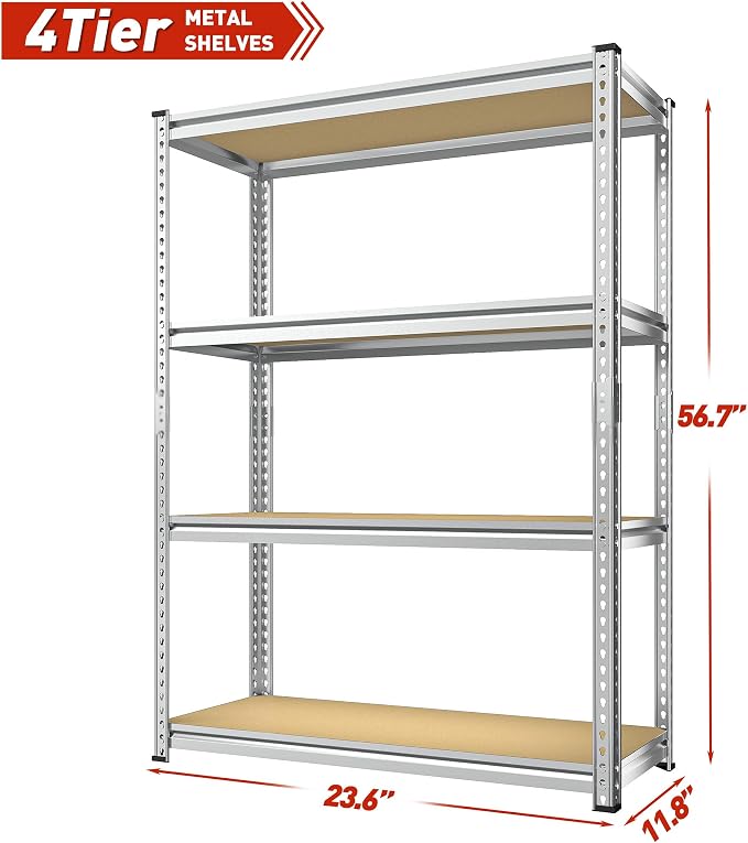 REIBII Storage Shelves Adjustable Metal Shelving 1600LBS Garage Shelves - Image 6