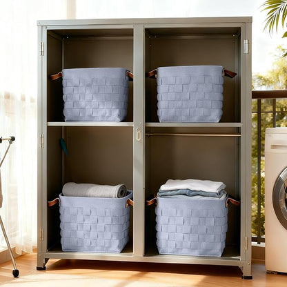 Storage Basket 3 Pack, Cube Felt Fabric Storage Box - Image 8