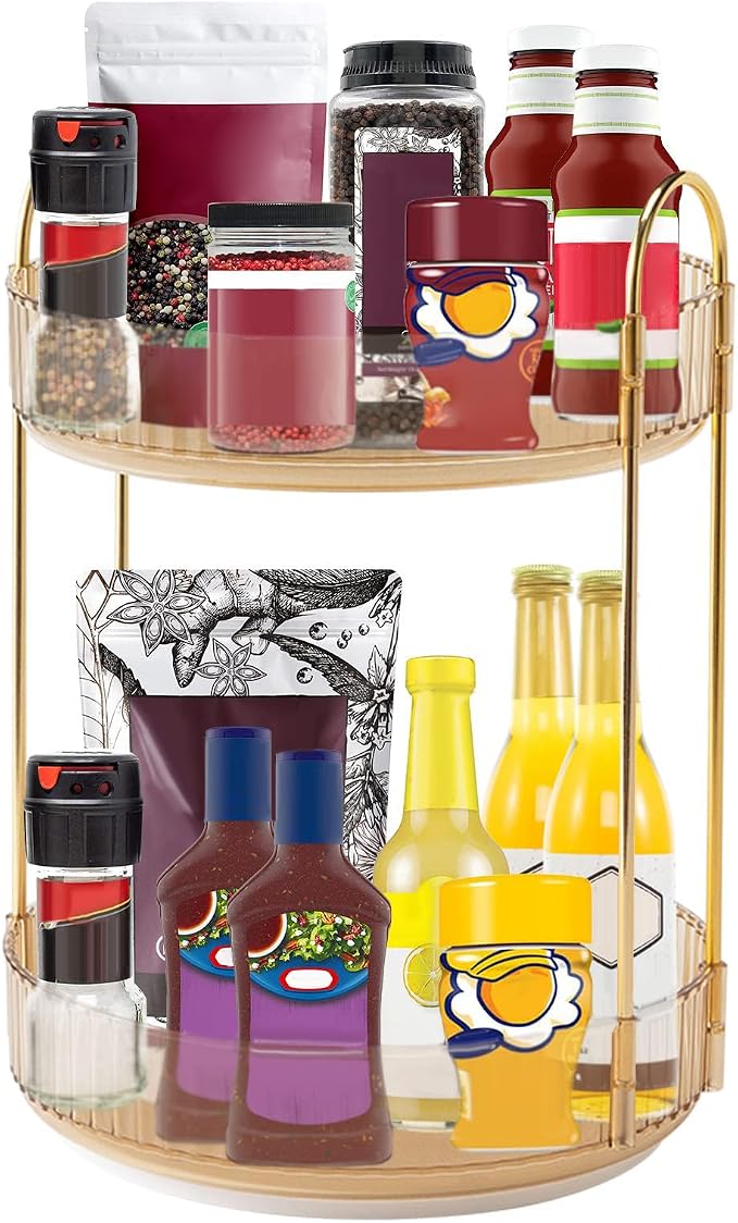 360 Rotating Makeup Organizer, 2 Tier Countertop Storage, Large Capacity - Image 6