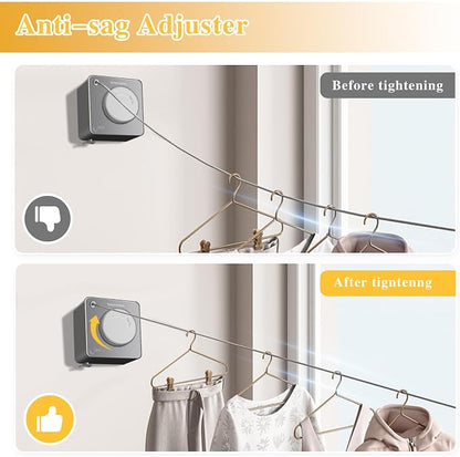 Retractable Clothesline Indoor, Non-Sagging Outdoor Clothes Line retracting - Image 5