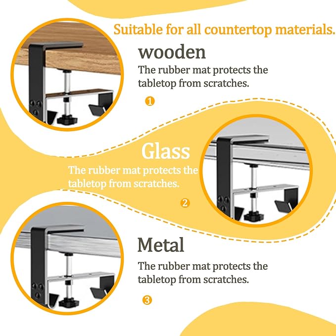 No Drill Under-Desk Cable Management Tray, Desktop Cable Organizer, Fabric - Image 4