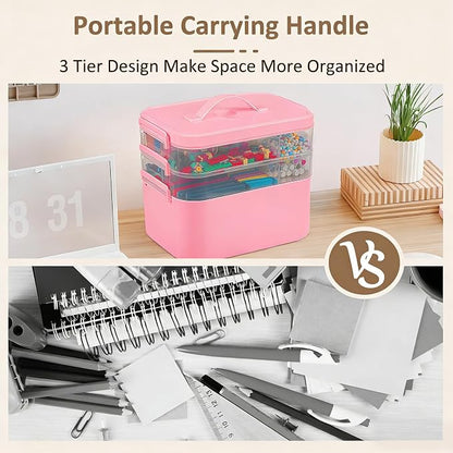 Gifhomfix 3-Layer Plastic Craft Organizers and Storage Box - Image 5