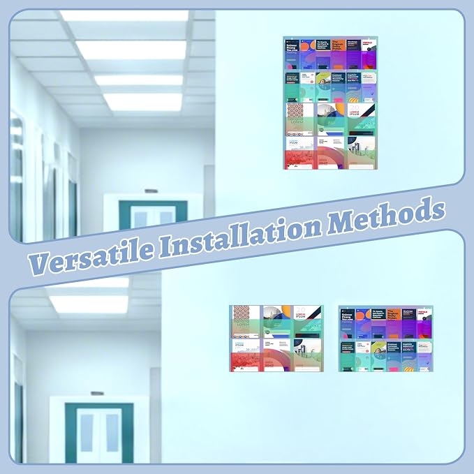 Iridescent Acrylic Wall Mounted Brochure Holder, 6 Magazine Holders and 12 - Image 3
