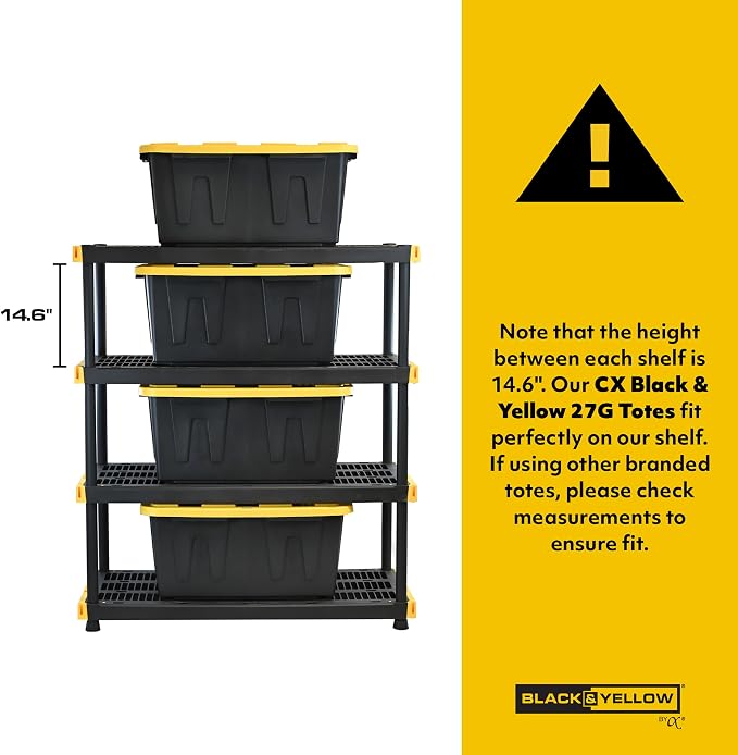 CX Black & Yellow, Shelving Unit and Heavy Duty Storage Containers, Extremely - Image 5