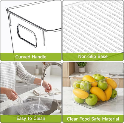 YKIOKE 8 Pack Clear Plastic Storage Bins - Image 5