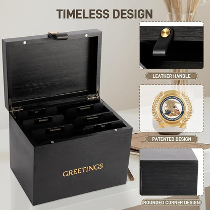 Large Bamboo Greeting Card Organizer Box - Image 5