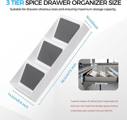 Kitchen Drawer Organizer, 2 Pack, Pantry Organizers and Storage, Spice Rack - Image 5