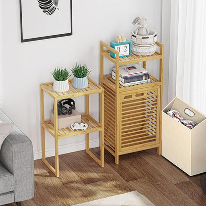 Bamboo Tilt Out Laundry Hamper, 4-Tier Tilt Out Hamper - Image 7