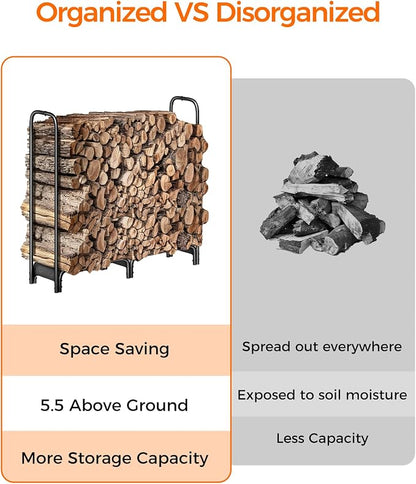 Firewood Rack，4ft Heavy Duty Fire Wood Storage Racks - Image 4