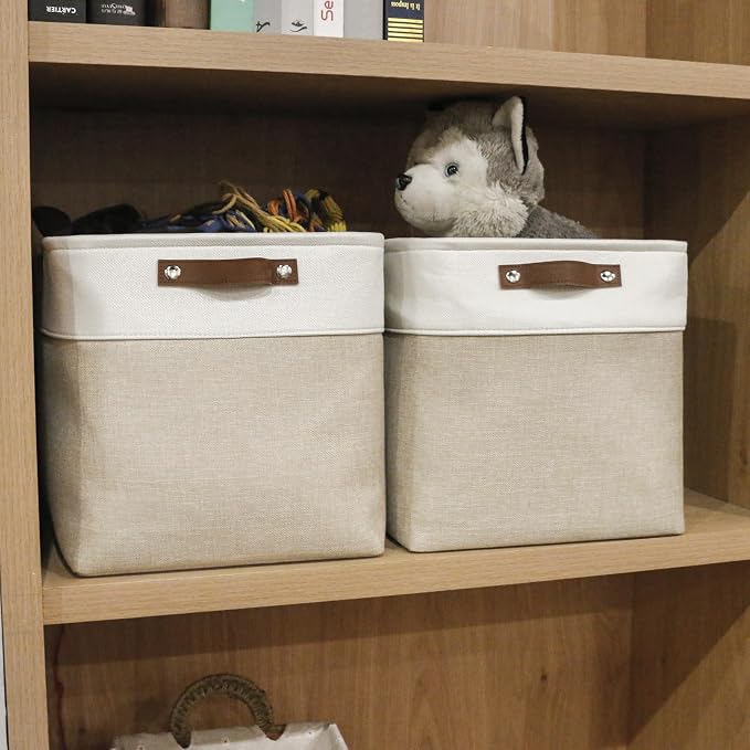 13x13 Cube Storage Bins, Collapsible Fabric Storage Box, 4 Pack Closet Baskets - Image 7