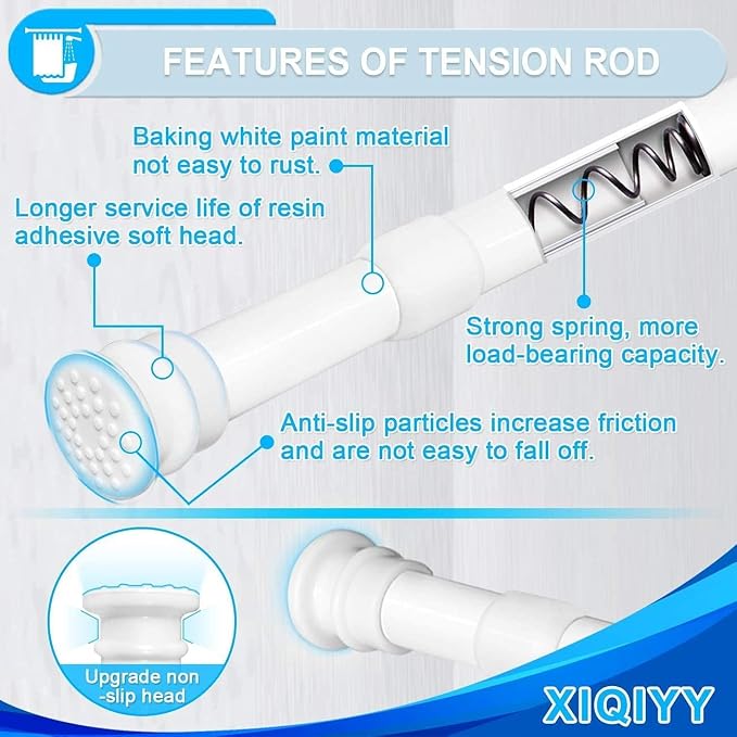 Small Shower Curtain Rod 16-28 Inch, Secure Fit - Image 3