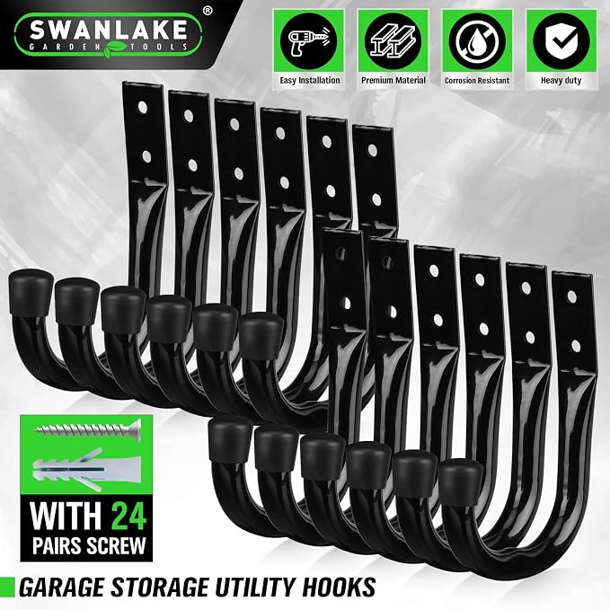 Heavy Duty Garage Storage Hooks, 12-piece Bike Hooks - Image 2