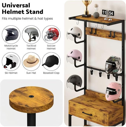 Kikihouse Freestanding Floor Mounted Helmet & Gear Storage Rack, Adjustable - Image 7