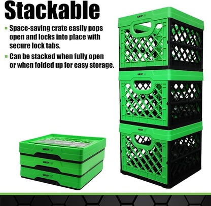 Grip Folding Stackable Storage Bin, 6 Gallon - Image 4