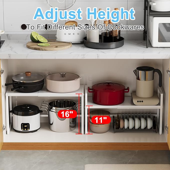 Expandable Kitchen Storage Shelves, 110LBS Heavy Duty Metal Shelving Units and - Image 5