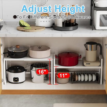 Expandable Kitchen Storage Shelves, 110LBS Heavy Duty Metal Shelving Units and - Image 5