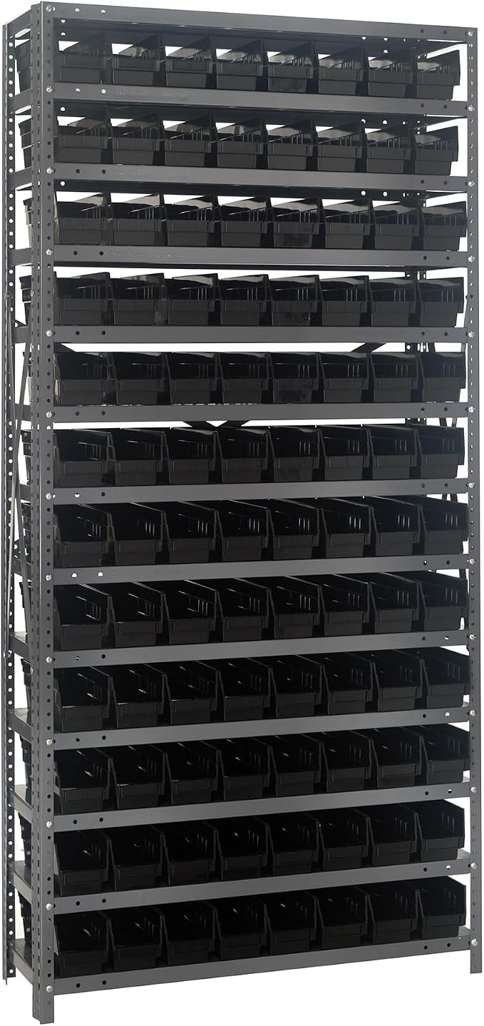 Quantum Storage Systems 1275-101BK Solid Heavy Duty 13 Shelves 96 Economy Black by QuantumStorageSystems